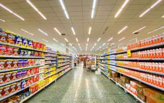 Pasillo y lineales de un supermercado